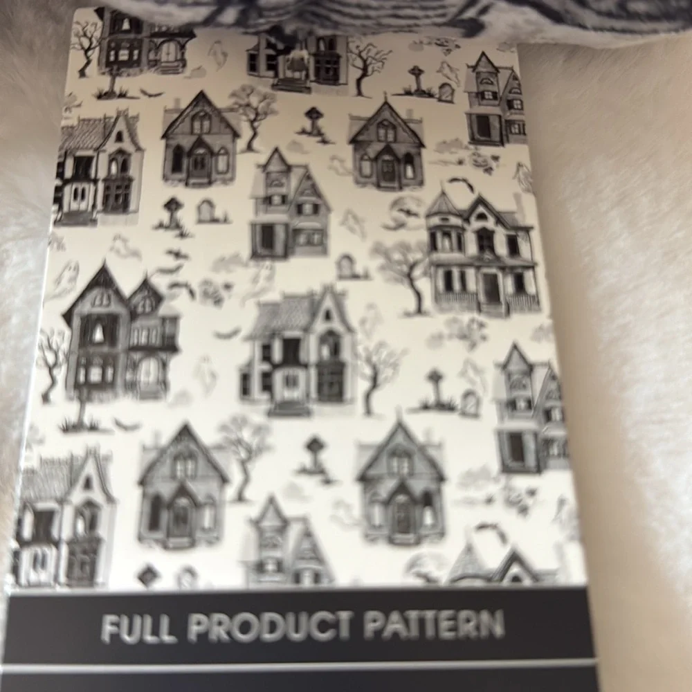 NEW Cynthia Rowley Halloween Haunted House Black & White Full/Queen Throw NWT